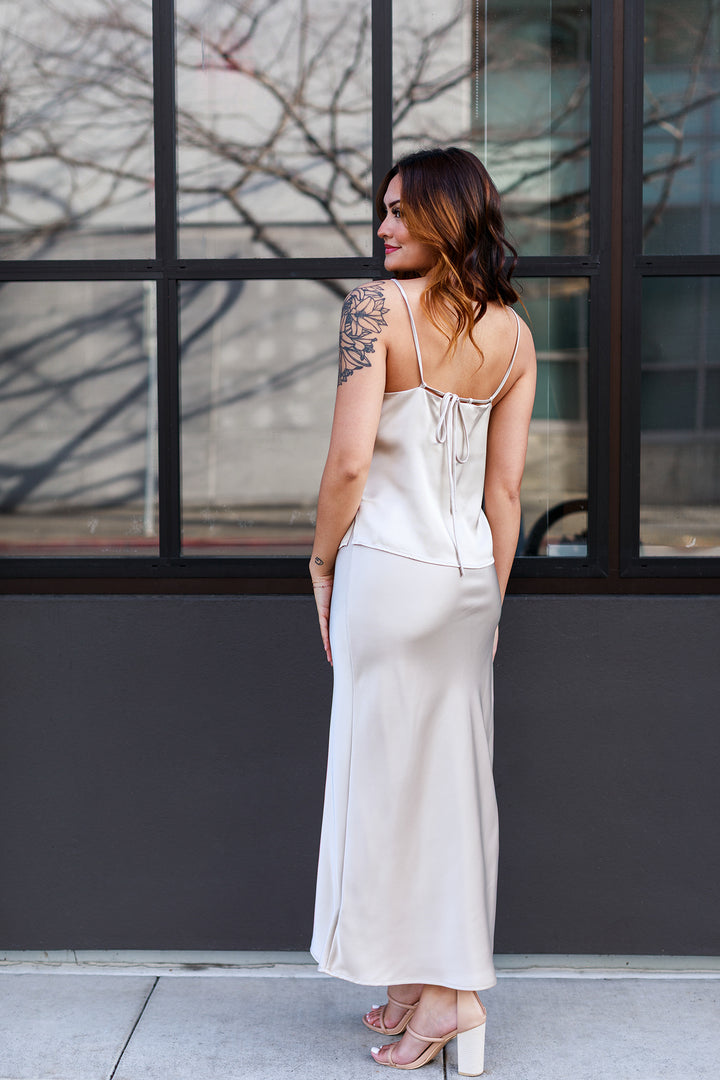 The Champagne Taste Bias Midi Skirt