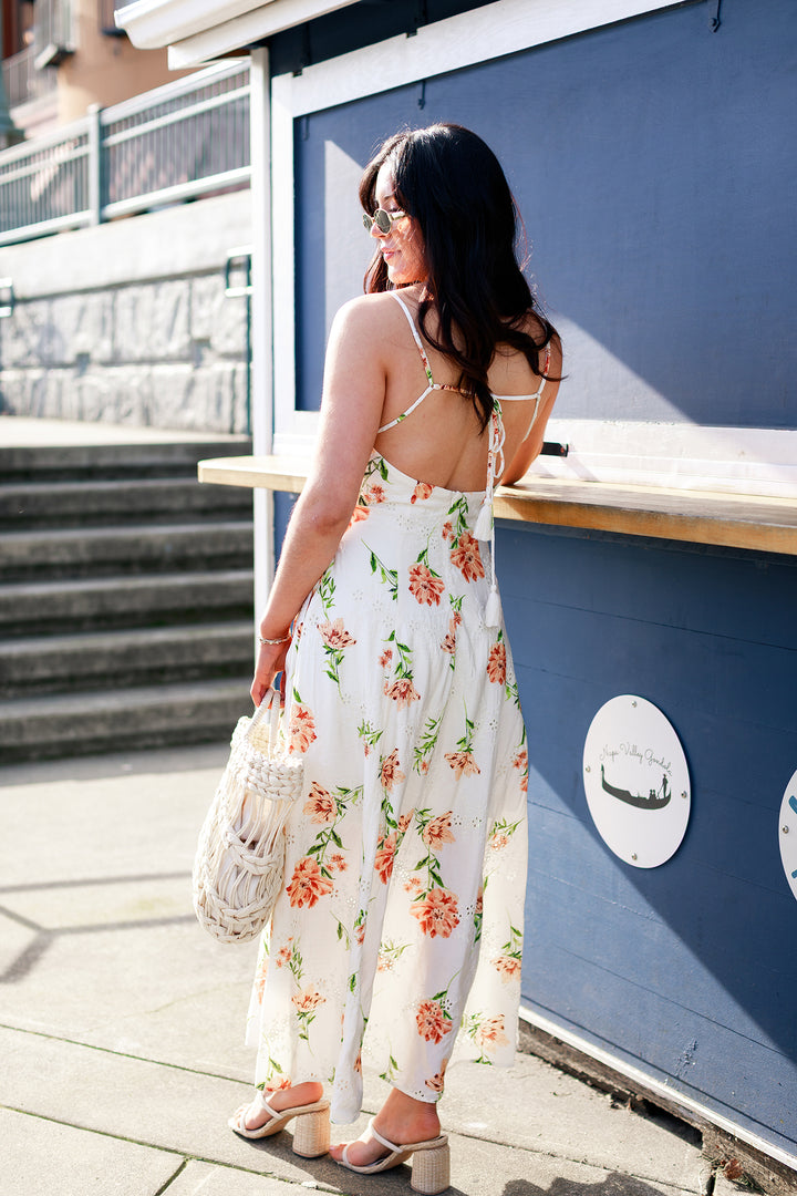 The Peach Blossom Floral Eyelet Maxi Dress