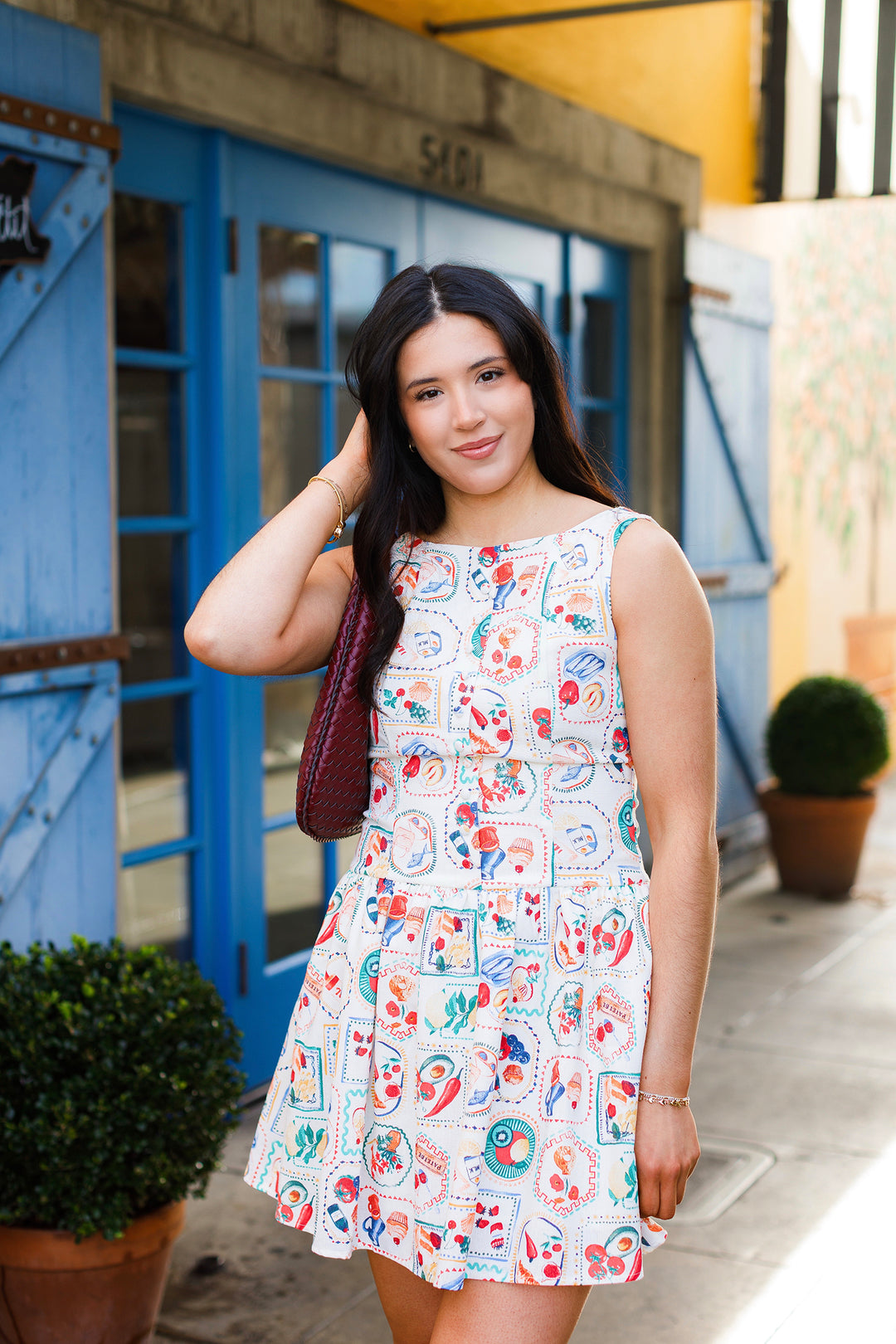 The Mediterranean Sky Sleeveless Mini Dress