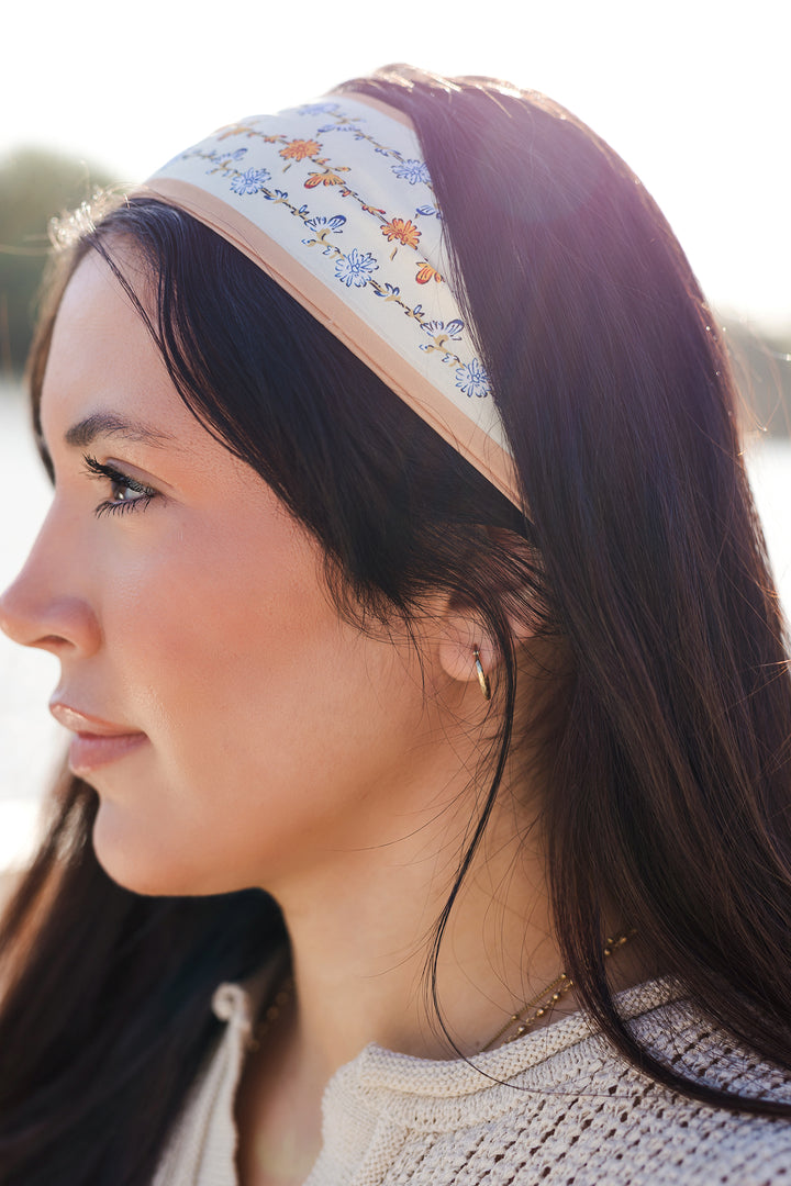 The Fancy Free Faux Silk Floral Print Scarf