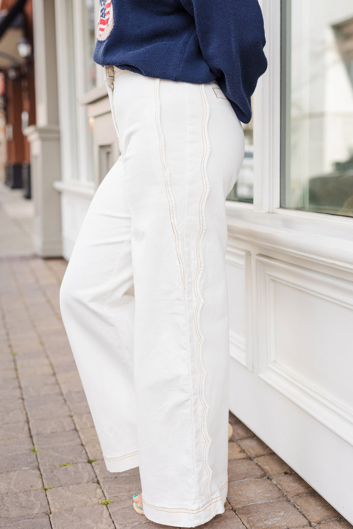 The Wavy Baby Off-White Wide Leg Jeans