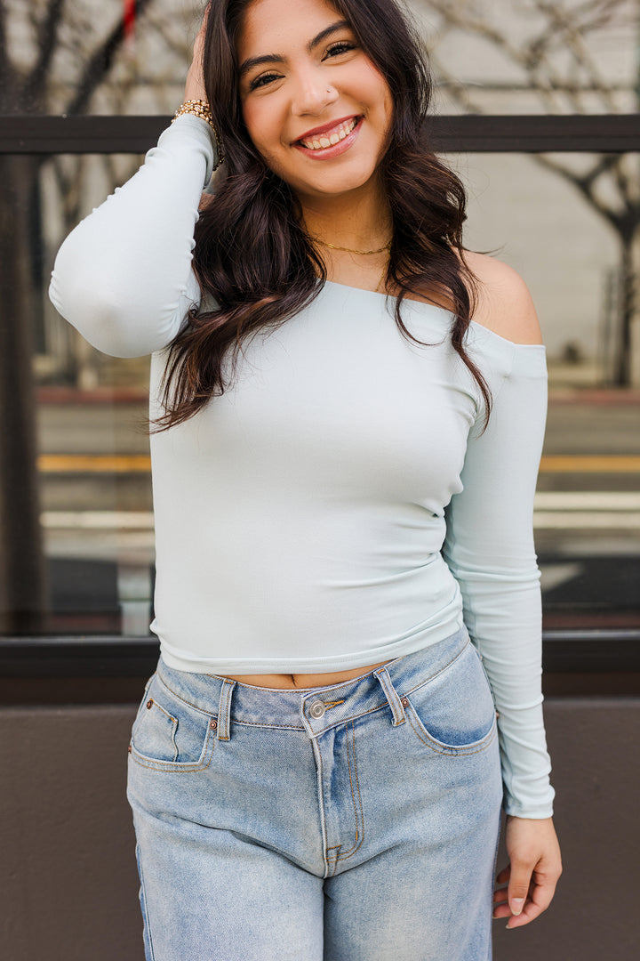 The Taking Names Off The Shoulder Long Sleeve Top