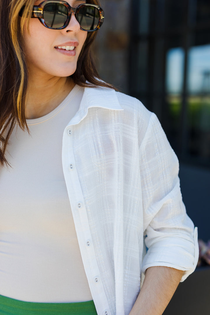 The Feeling Good Long Sleeve Button Down Blouse