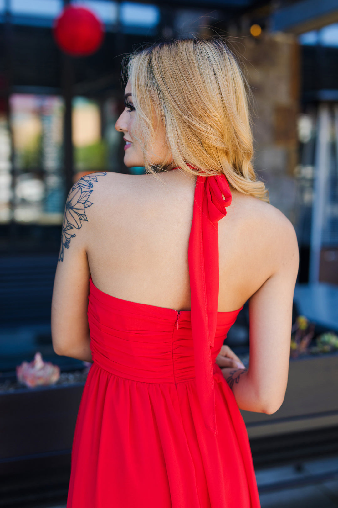 The Poppy Field Red Cut-Out Maxi Dress