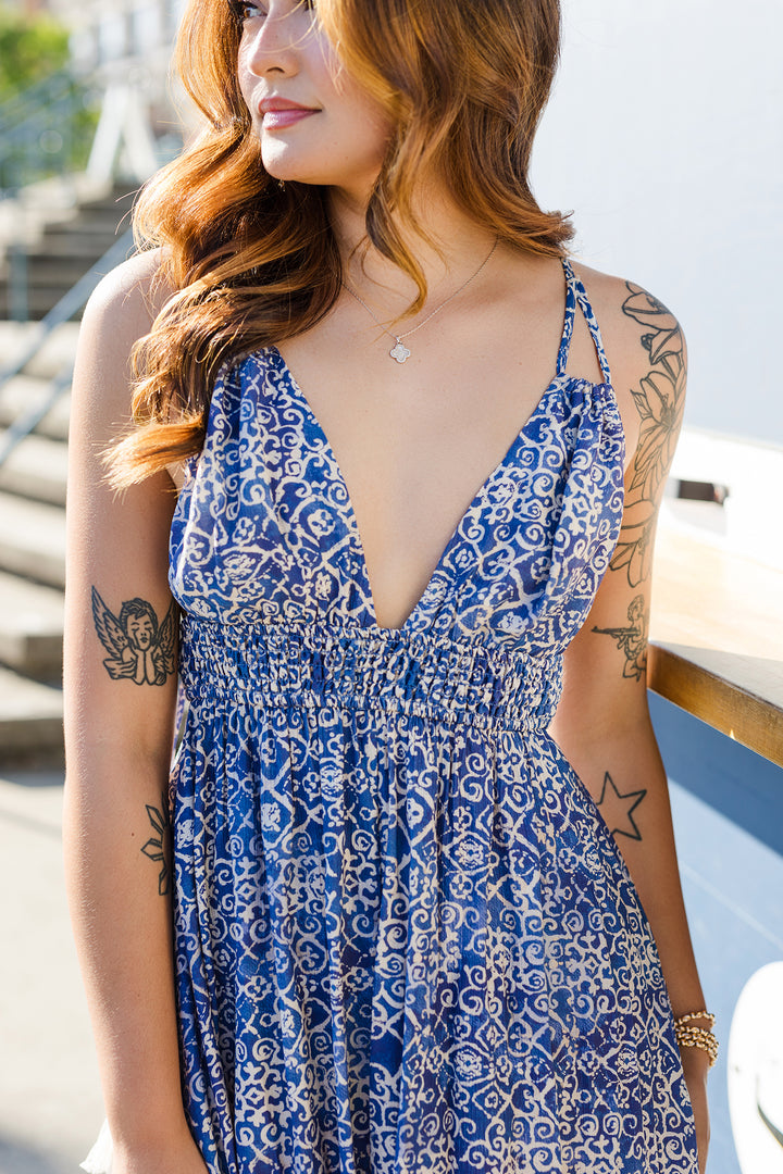 The Making Waves Open Back Maxi Dress