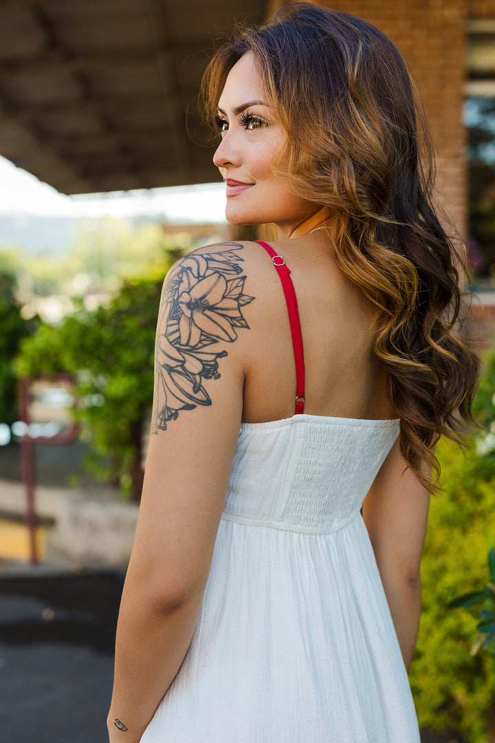 The Petal Pushing Embroidered Maxi Dress