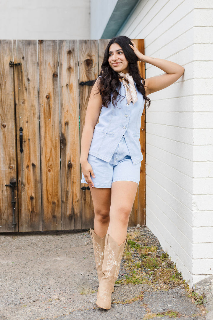 The High Noon in Malibu Denim Top