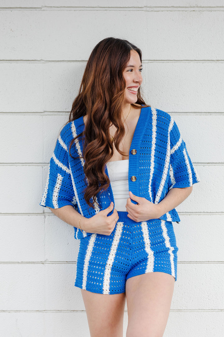 The Buoy Oh Buoy Striped Crochet Top