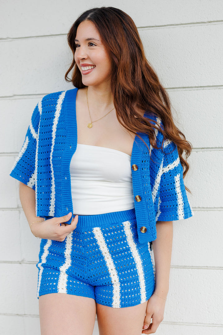 The Buoy Oh Buoy Striped Crochet Top
