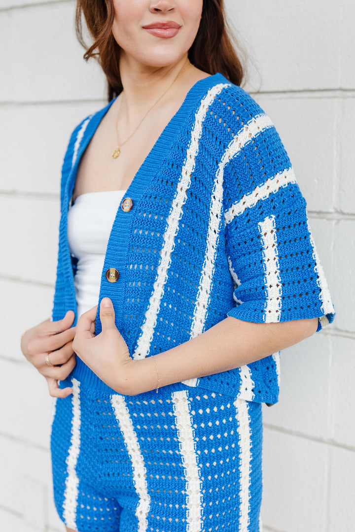 The Buoy Oh Buoy Striped Crochet Top