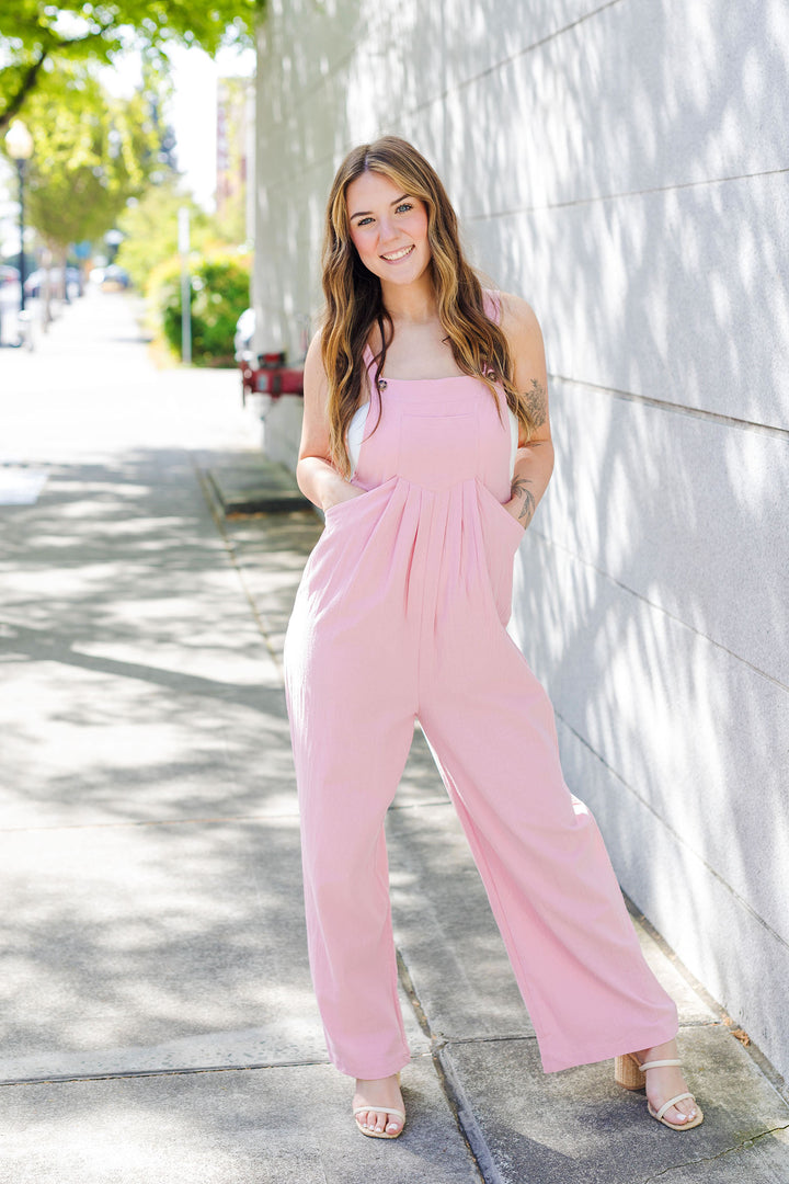 The Saturday Market Pink Cotton Overalls