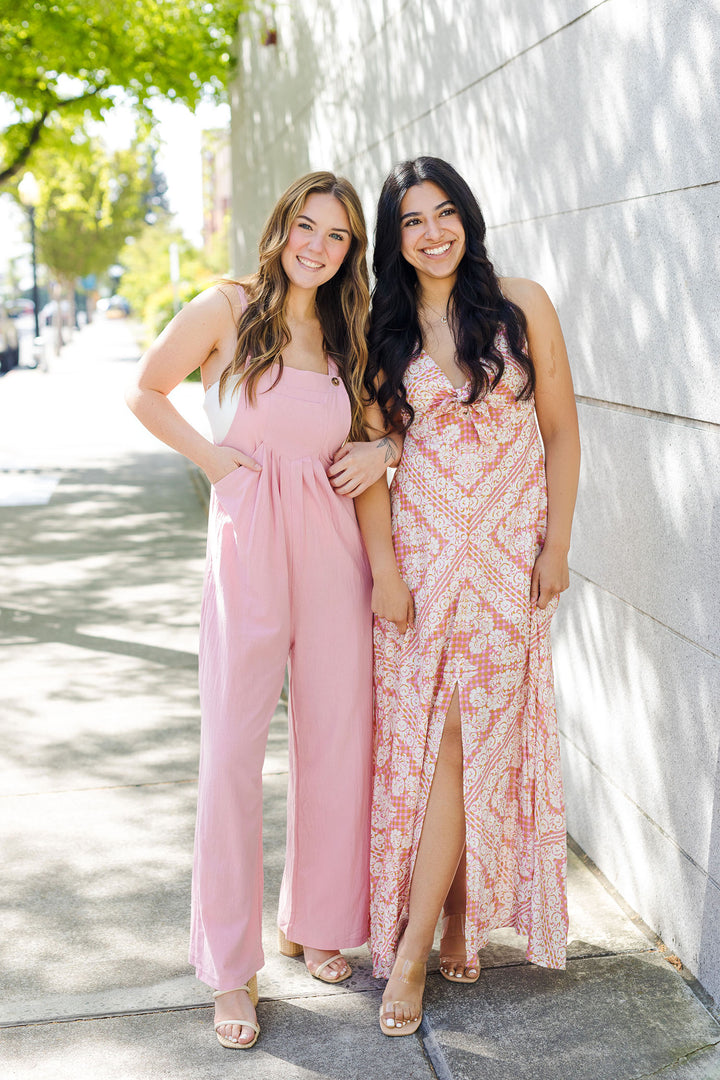 The Saturday Market Pink Cotton Overalls