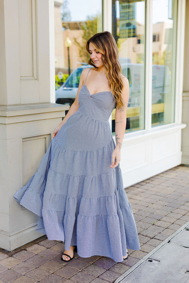 The Picnic In The Park Black Gingham Maxi Dress