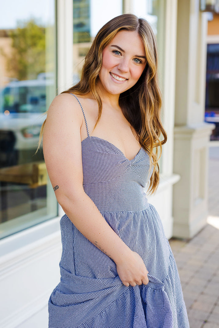The Picnic In The Park Black Gingham Maxi Dress