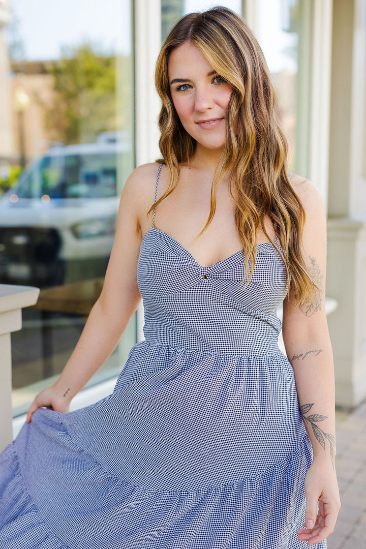 The Picnic In The Park Black Gingham Maxi Dress