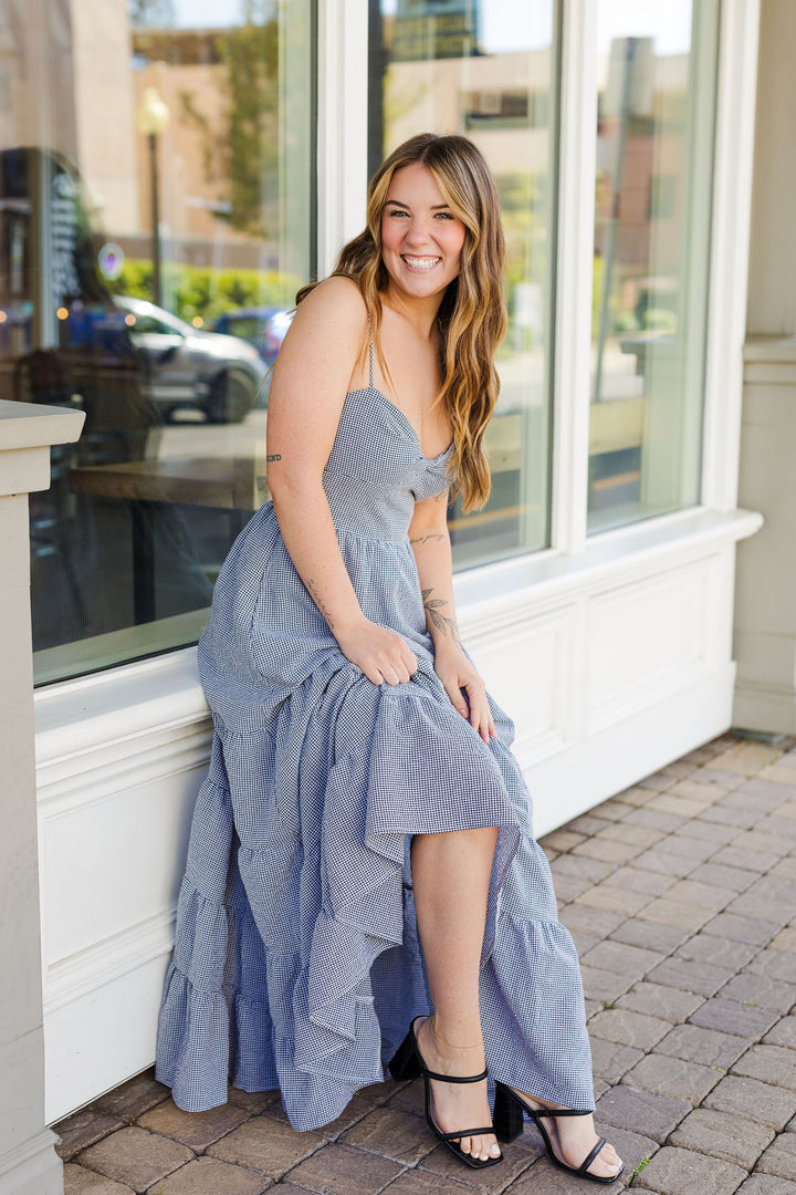 The Picnic In The Park Black Gingham Maxi Dress