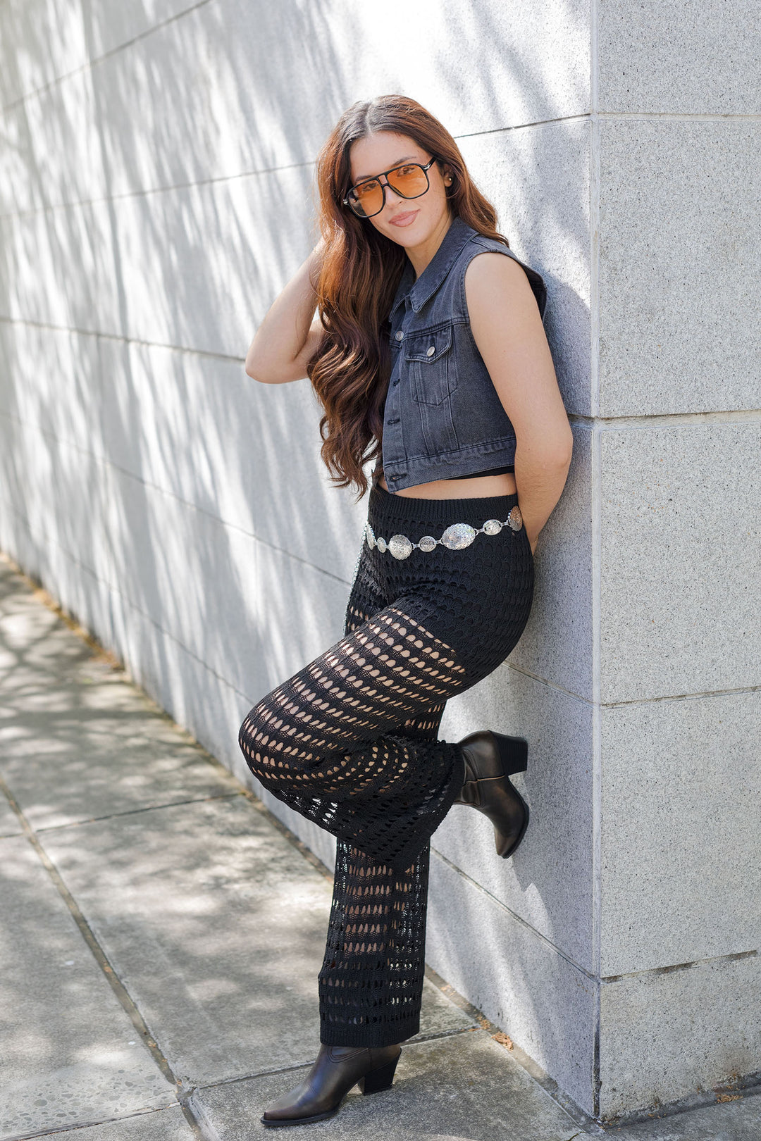 The Trucker Cropped Denim Vest