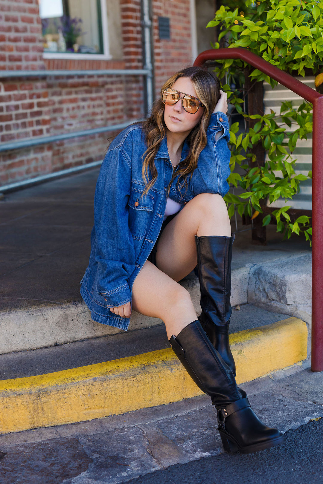 The Christie Oversized Medium Wash Denim Shirt