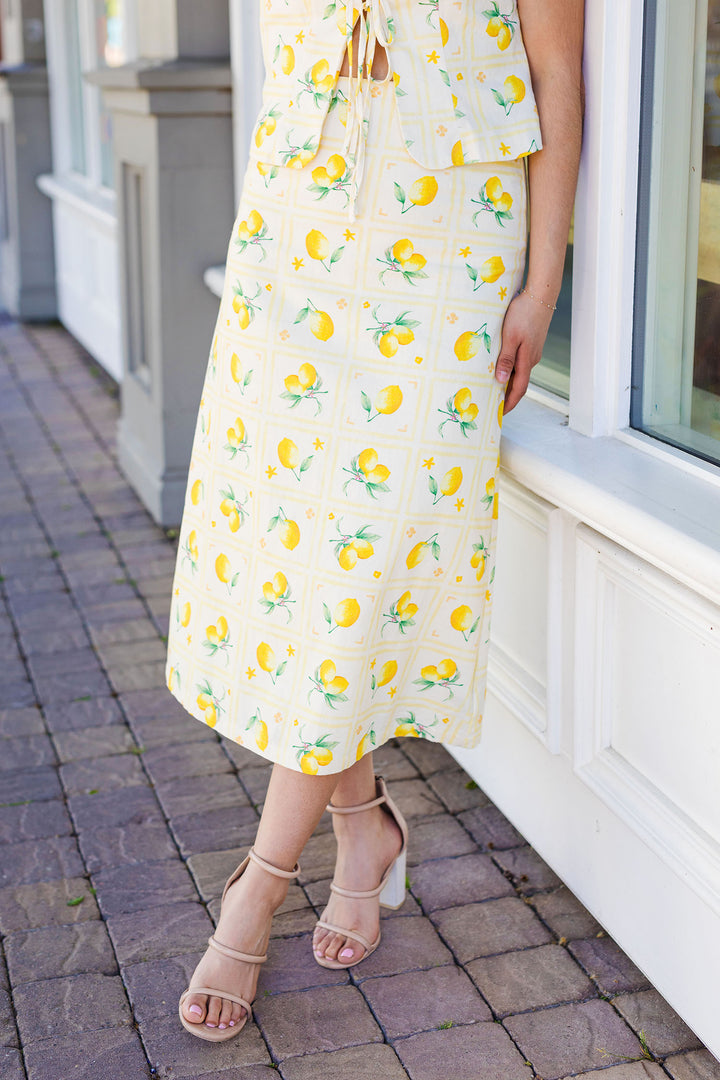 The Lemonade Out Of Lemons Linen A Line Maxi Skirt