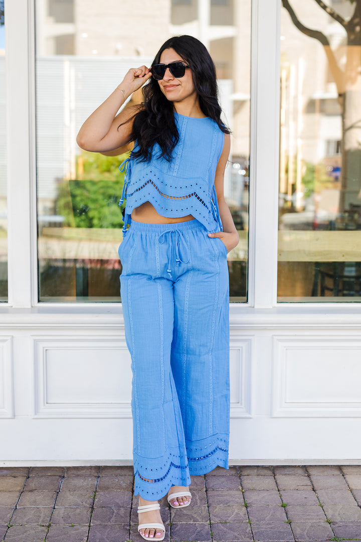 The Cabana Club Embroidered Tank Top and Pants Set