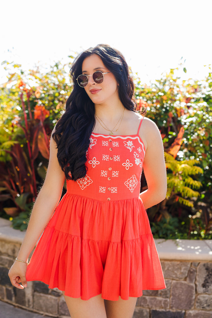 The Wannsee Lake Floral Embroidered Romper