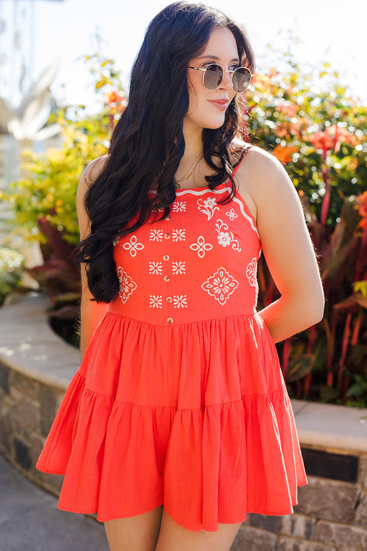 The Wannsee Lake Floral Embroidered Romper
