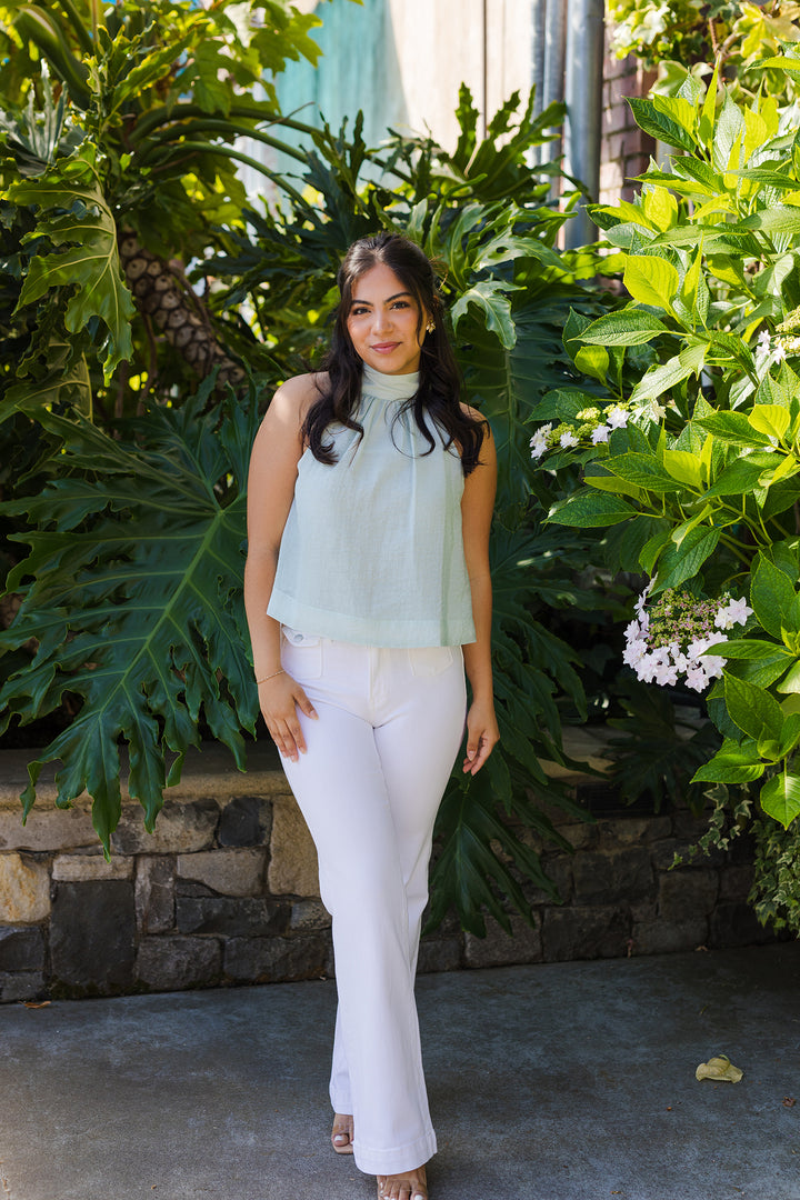 The Moment Mint Tie Halter Neck Top