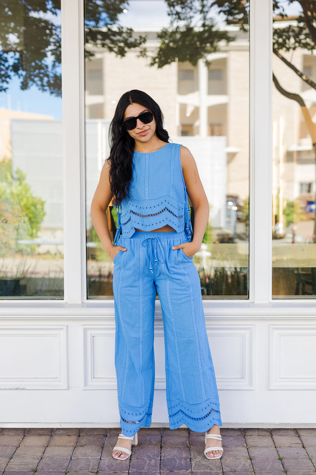 The Cabana Club Embroidered Tank Top and Pants Set