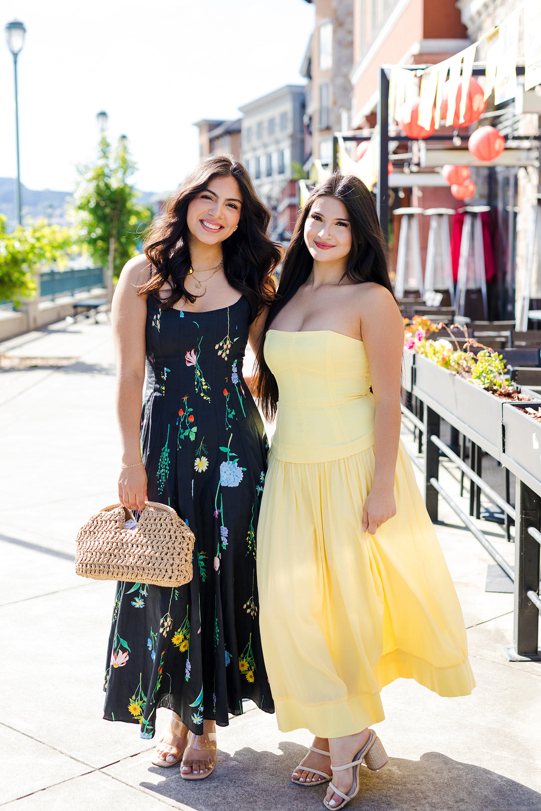 The First In Class Strapless Drop Waist Midi Dress