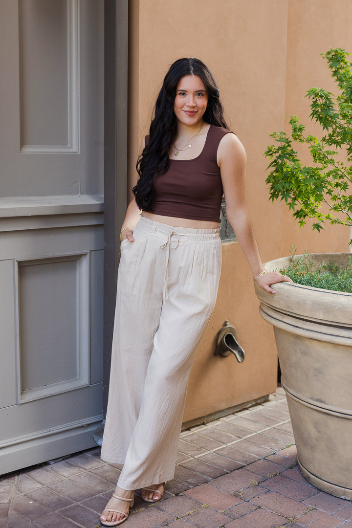 The On Repeat Cap Sleeve Crop Top