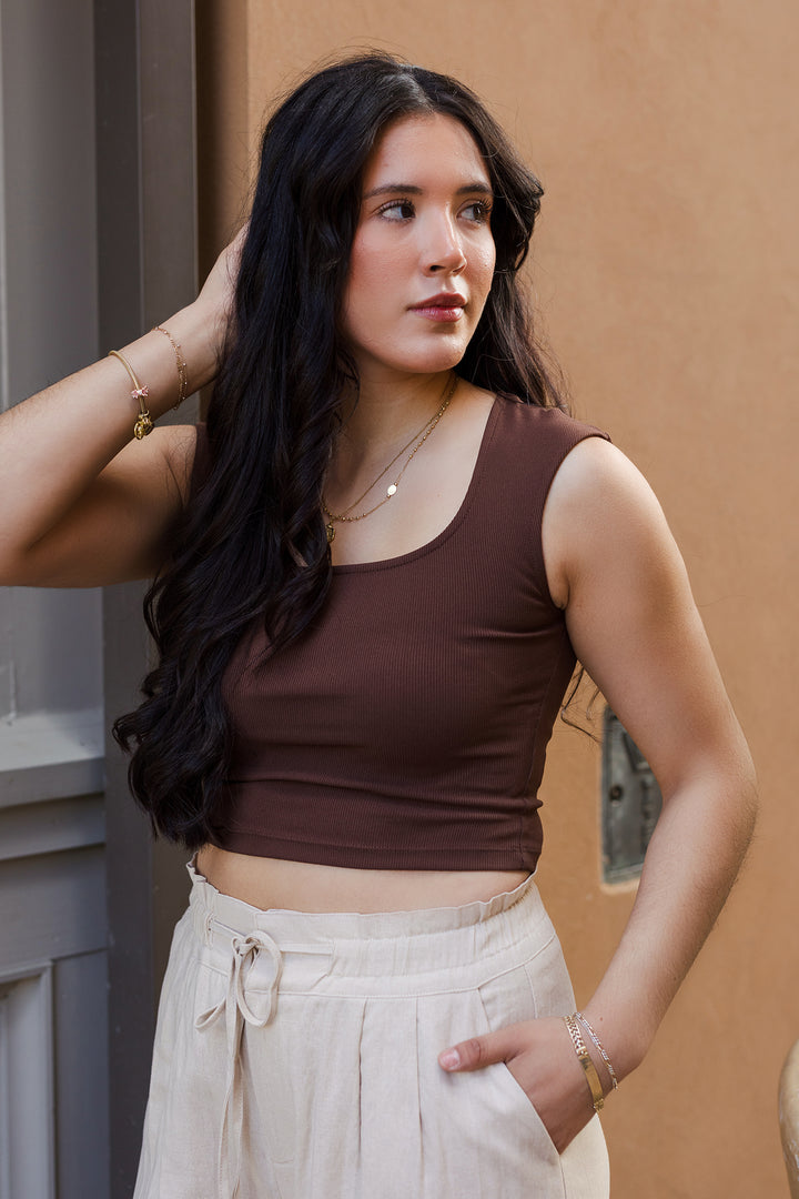 The On Repeat Cap Sleeve Crop Top