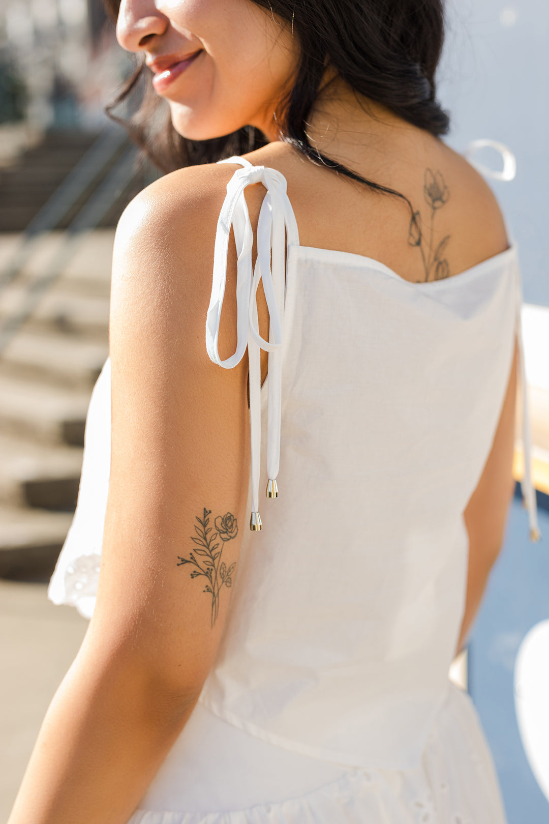 The Villa Blanca Eyelet Camisole Top and Skirt Set