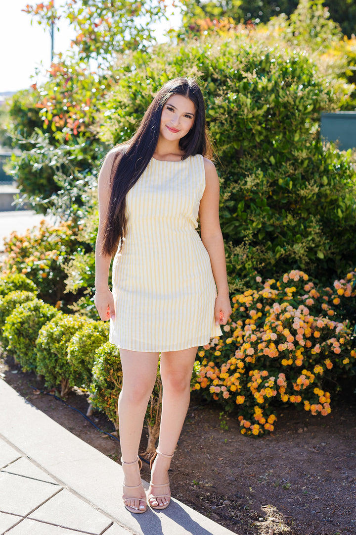 The Sunshine Days Striped Mini Dress