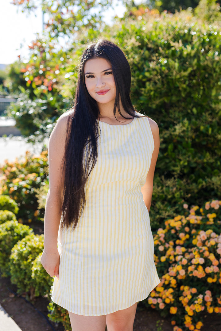 The Sunshine Days Striped Mini Dress