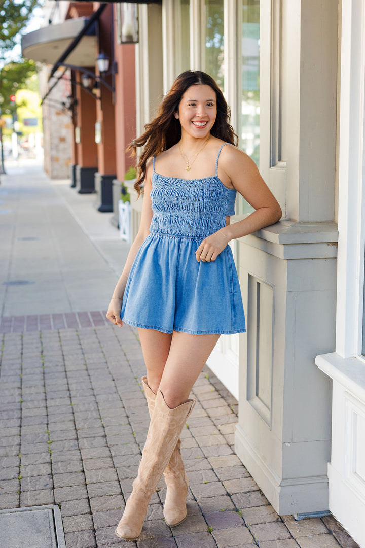 The Pocket Change Denim Romper