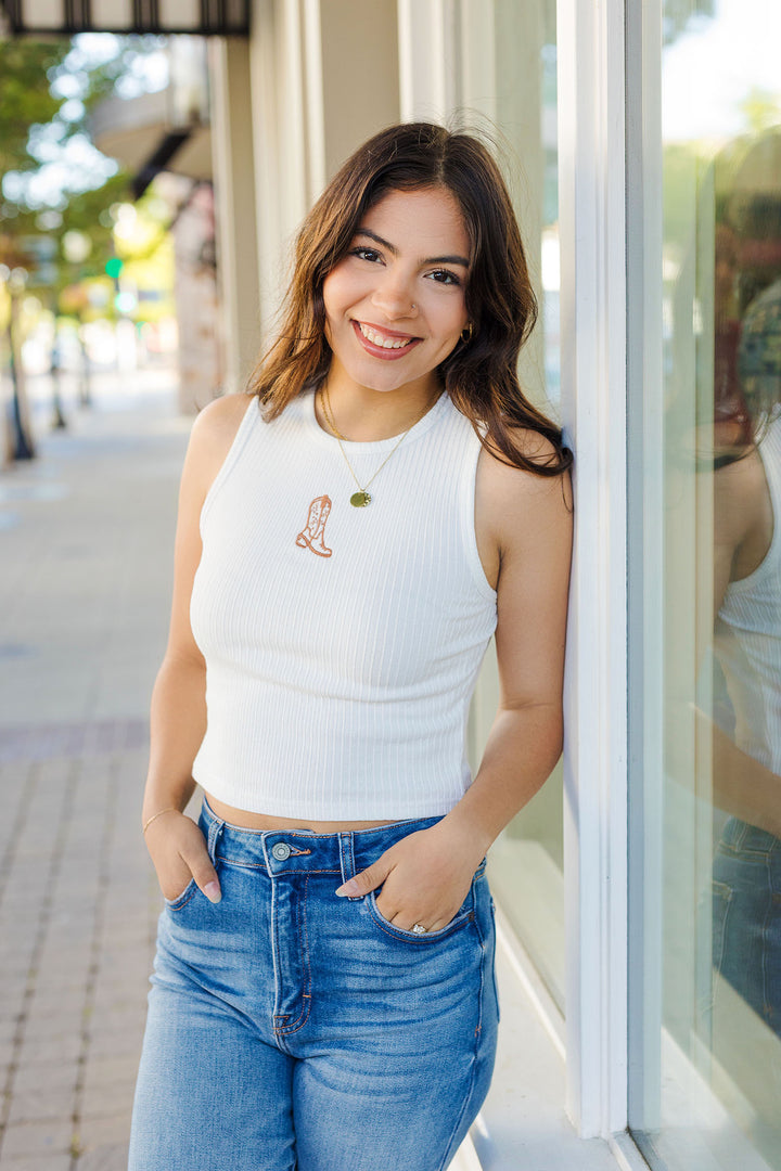 The Rodeo Embroidered Boot Tank