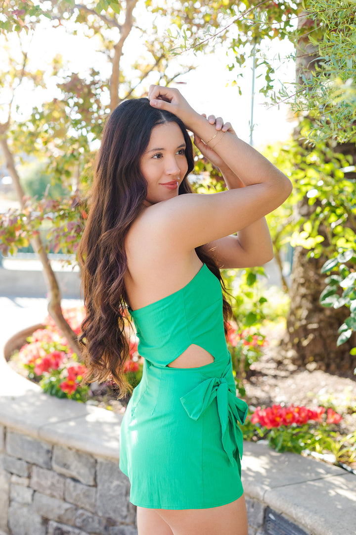 The On a Whim Strapless Romper
