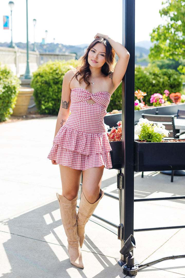 The Lucy Loo Red Gingham Mini Dress