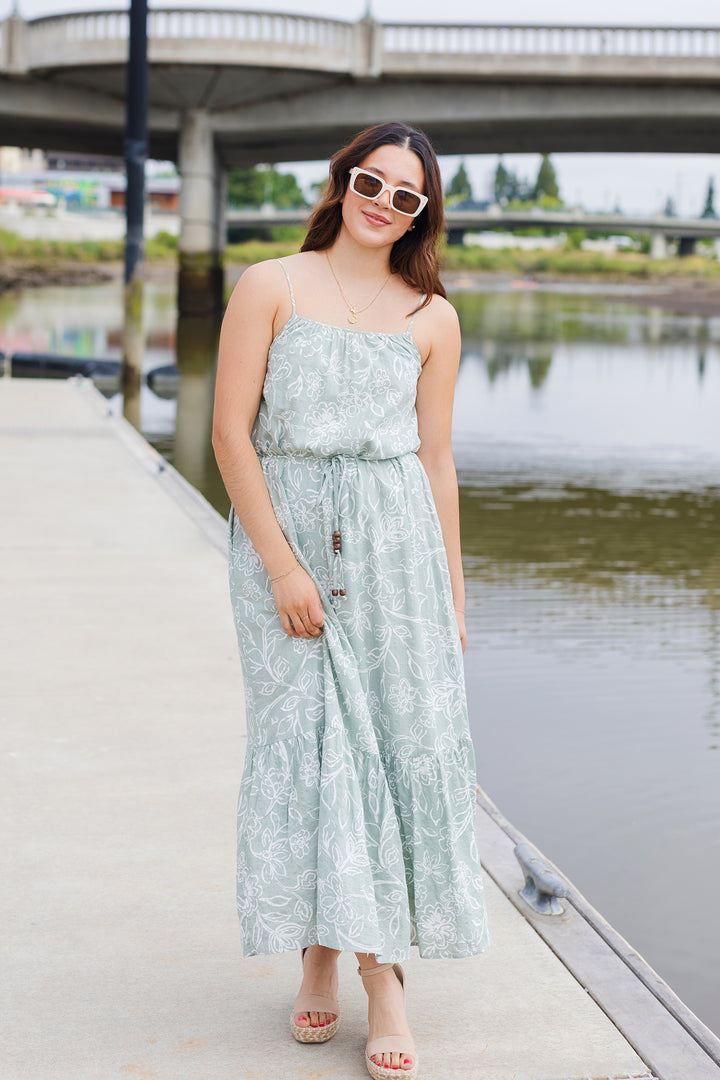 The Garden Whisper Floral Print Maxi Dress