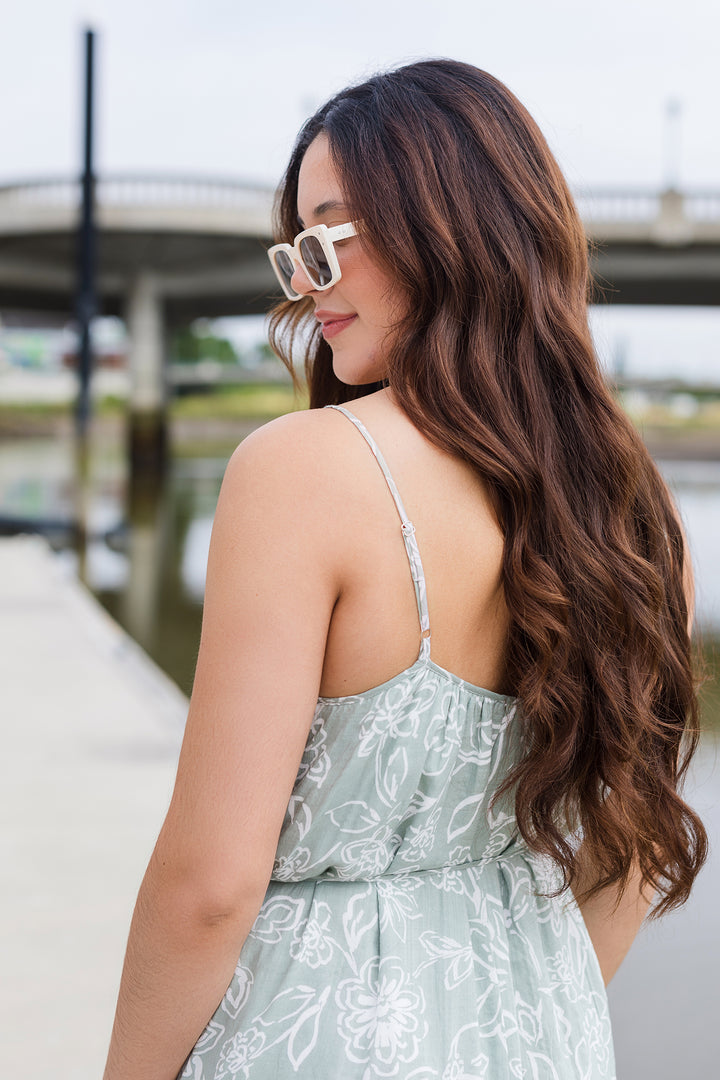 The Garden Whisper Floral Print Maxi Dress