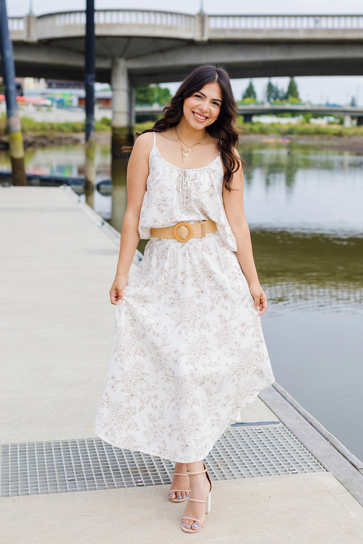 The Bloom Service Floral Print Midi Skirt