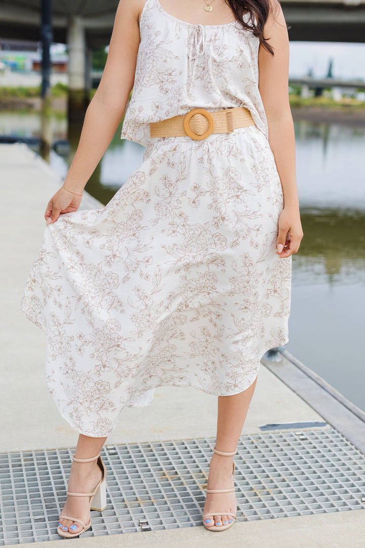 The Bloom Service Floral Print Midi Skirt
