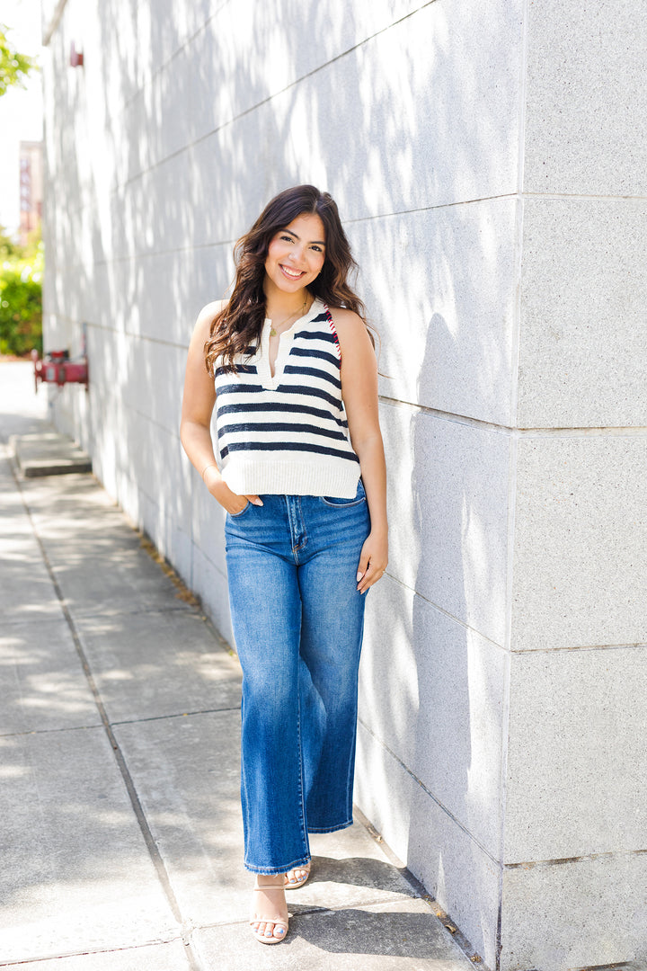 The Americana After Hours Striped Knit Top