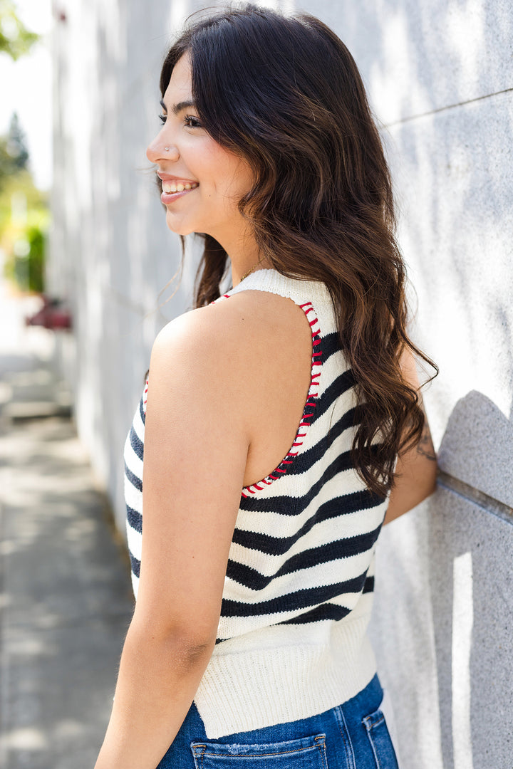 The Americana After Hours Striped Knit Top