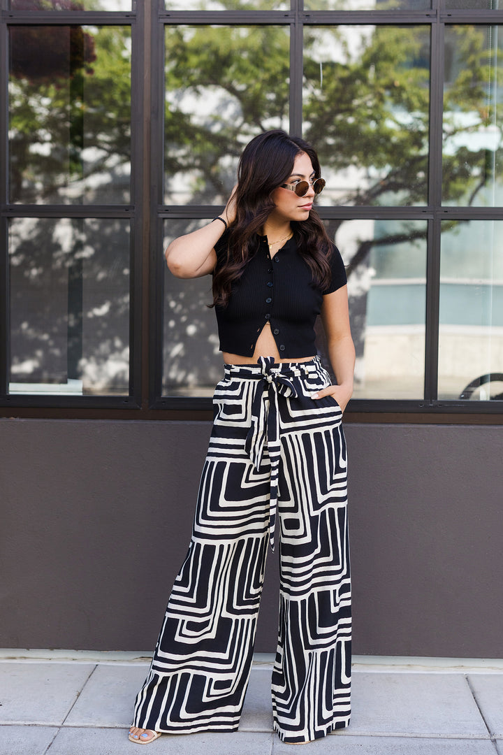 The Make It A Statement Black Geo Patterned Pants
