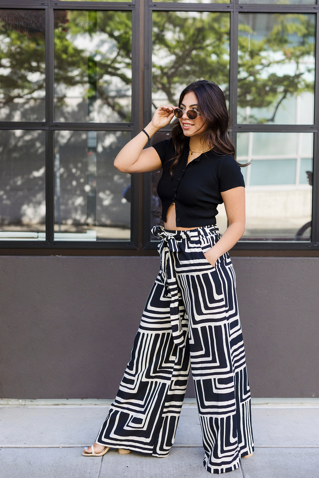 The Make It A Statement Black Geo Patterned Pants