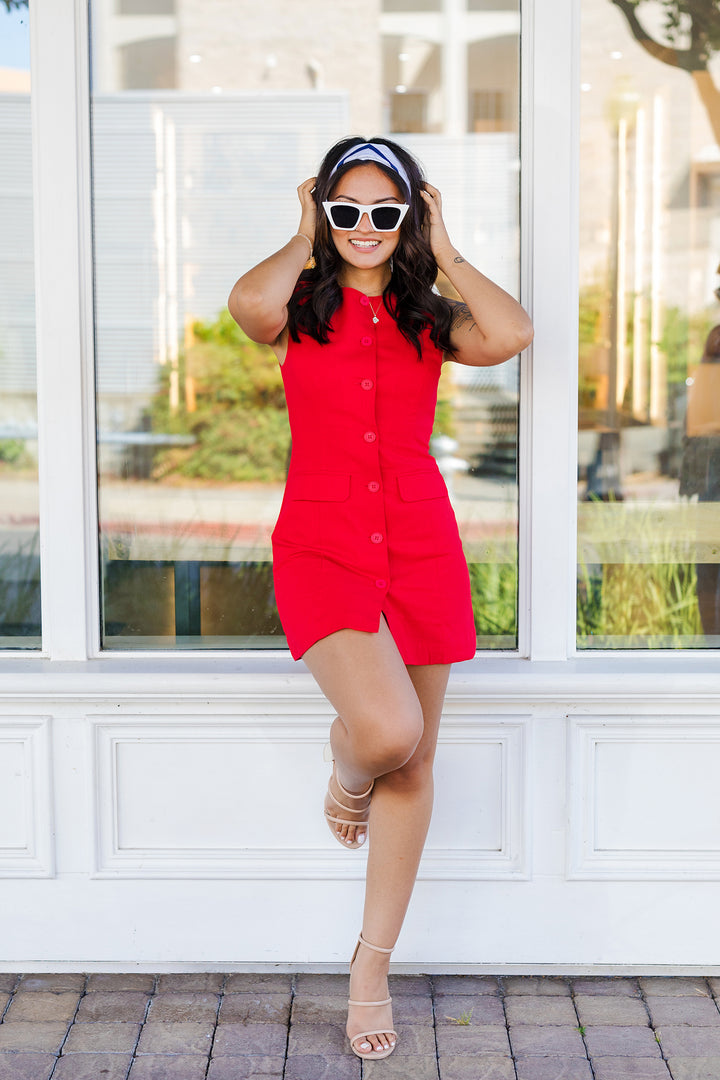 The Power Play Linen Mini Dress