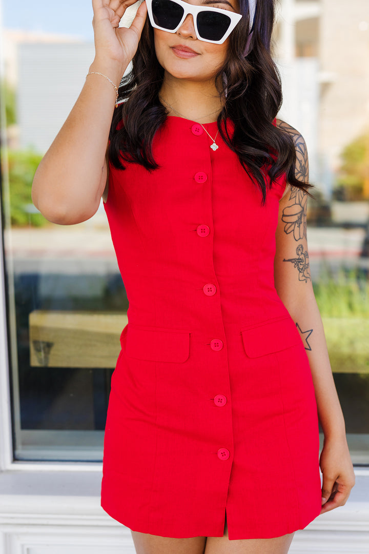 The Power Play Linen Mini Dress