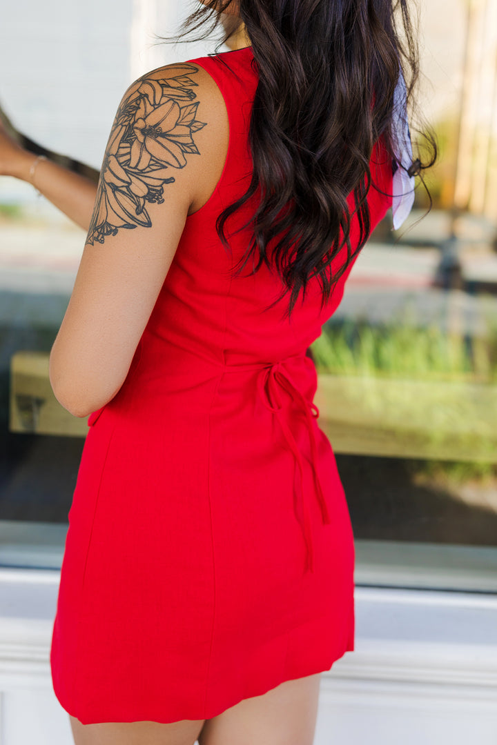 The Power Play Linen Mini Dress