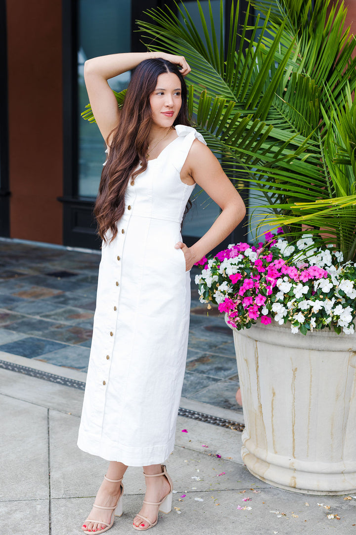 The Summer in Still Life Sleeveless Midi Dress